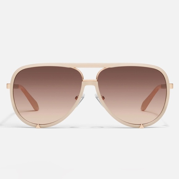 Quay Australia Accessories - Quay *NEW* High Profile Bone Frame/Brown Fawn Lens Aviator Sunglasses